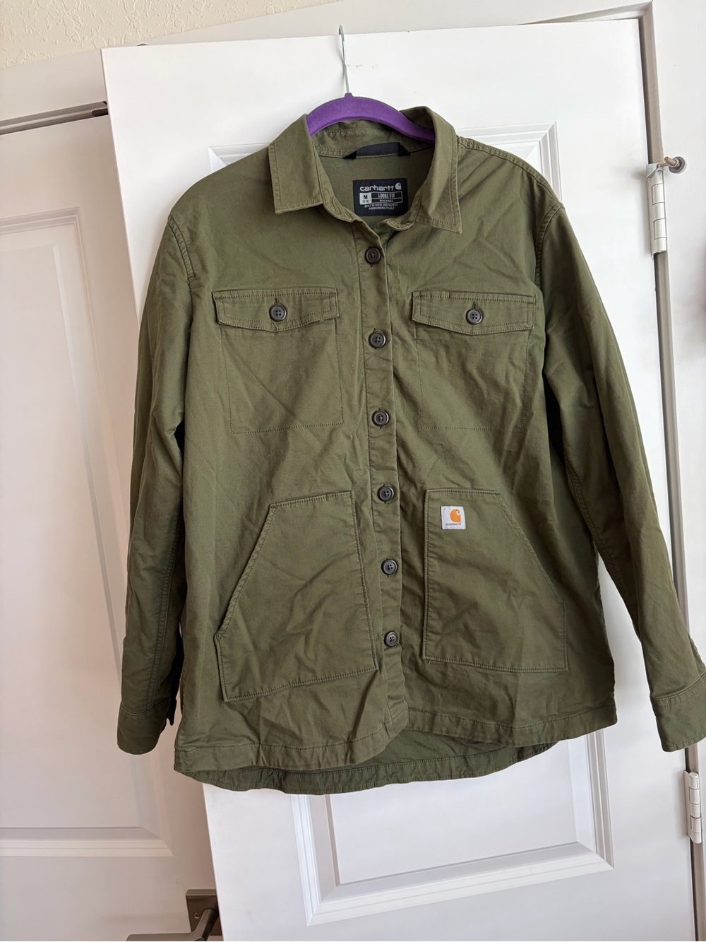 Carhartt Olive Green Men’s Field Button-Front Jacket